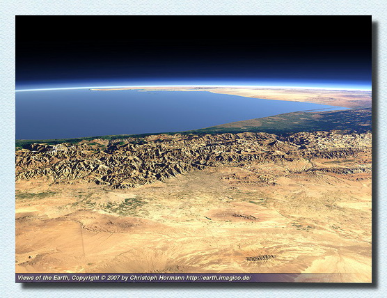 Alborz Mountain Range Caspian Sea and Central Plateau of Iran